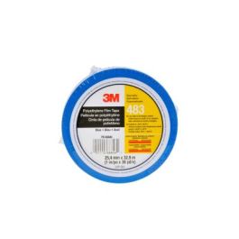 3M™ Polyethylene Tape 483, Blue, 1 in x 36 yd, 5.0 mil, 36 Roll/Case, Individually Wrapped Conveniently Packaged