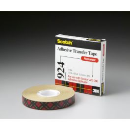Scotch® ATG Adhesive Transfer Tape 924, Clear, 1/2 in x 36 yd, 2 mil, 72 Roll/Case
