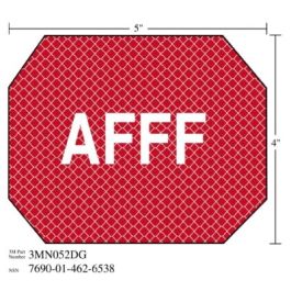 3M™ Diamond Grade™ Damage Control Sign 3MN052DG, "AFFF", 5 in x 4 in, 10/Package