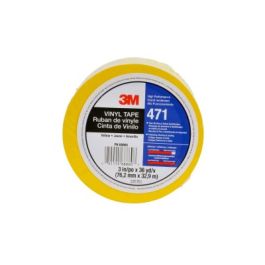3M™ Vinyl Tape 471, Yellow, 1 1/2 in x 36 yd, 5.2 mil, 24 Roll/Case, Heat Treated, Individually Wrapped Conveniently Packaged