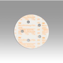 3M™ Hookit™ Microfinishing Film Disc 268L, 15 Mic 3MIL, Type D, 5 in x NH, D/F 5HL, Die 500FH, 25/Bag, 500 ea/Case