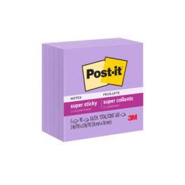 Post-it® Super Sticky Notes 654-5SSCG, 3 in x 3 in (76 mm x 76 mm), Mulberry