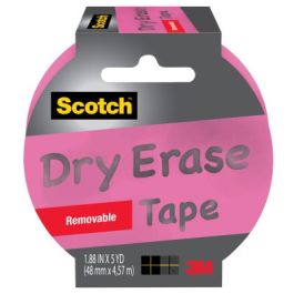 Scotch® Dry Erase Tape 1905R-DE-PNK, 1.88 in x 5 yd (47,7 mm x 4,57 m), Pink Dry Erase,3 per inner, 4 inners, 12 per case