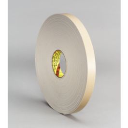 3M™ Double Coated Polyethylene Foam Tape 4496W, White, 2 in x 36 yd, 62 mil, 6 Roll/Case