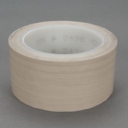 3M™ PTFE Film Tape 5498, Beige, 3 in x 36 yd, 4.2 mil, 12 Roll/Case, Paper Core