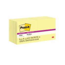 Post-it® Super Sticky Notes 654-10SSCY, 3 in x 3 in (7.62 cm x 7.62 cm) Canary Yellow 10-pack