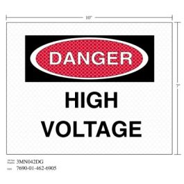 3M™ Diamond Grade™ Damage Control Sign 3MN042DG, "DANG Hi VOLT", 10 in x 7 in, 10/Package