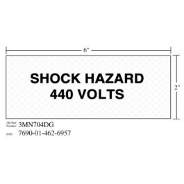 3M™ Diamond Grade™ Electrical Sign 3MN704DG, "SHOCK…VOLTS (WHT)", 5 in x 2 in, 10/Package