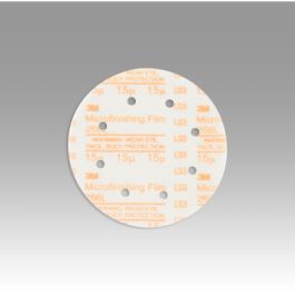 3M™ Hookit™ Microfinishing Film Disc 268L, 15 Mic 3MIL, Type D, 6 in x NH, D/F 8HL, Die 600HY, 25/Bag, 500 ea/Case
