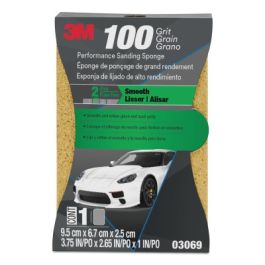 3M™ Performance Sanding Sponge, 03069, 1 inch x 2-5/8 inch, 100 Grit, 12 per case