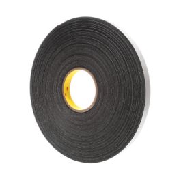 3M™ Double Coated Polyethylene Foam Tape 4466, Black, 2 in x 36 yd, 62 mil, 6 Roll/Case