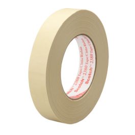 3M™ Performance Masking Tape 2380, Tan, 6 mm x 55 m, 7.2 mil, 144 Rolls/Case, Plastic Core