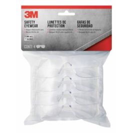 3M™ Indoor Safety Eyewear with Clear Lens, Contractor Pack, 90834-00000B, 4/pack, 10 packs/case