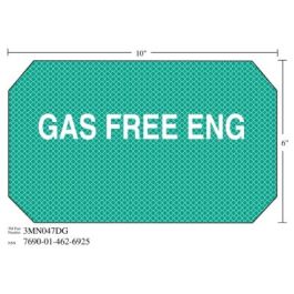 3M™ Diamond Grade™ Damage Control Sign 3MN047DG, "GAS Free ENG", 10 in x 6 in, 10/Package