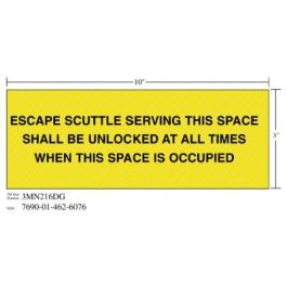 3M™ Diamond Grade™ Safety Sign 3MN216DG, "ESCAPE…OCCUPIED", 10 in x 3 in, 10/Package