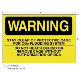 3M™ Diamond Grade™ Fire Fighting Sign 3MN305DG, "WARNING…DCA", 9 in x 6 in, 10/Package