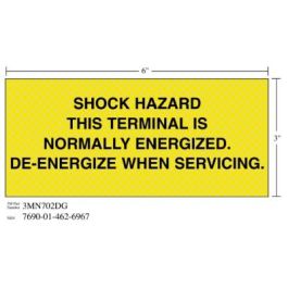 3M™ Diamond Grade™ Electrical Sign 3MN702DG, "SHOCK…SERVICING", 7 in x 3 in, 10/Package