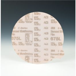 3M™ Diamond Microfinishing Film PSA Disc 675L, 125 Mic 6MIL, Orange, 5 in x NH, Die 500X