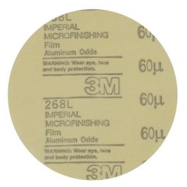 3M™ Microfinishing PSA Film Disc 268L, 60 Mic 3MIL, Type D, 6 in x NH, Die 600Z, 25/Bag, 500 ea/Case