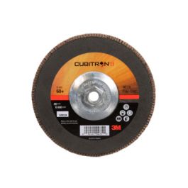 3M™ Cubitron™ II Flap Disc 967A, 60+, T27 Quick Change, 7 in x 5/8"-11, Giant, 5 ea/Case