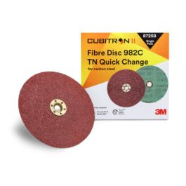 3M™ Cubitron™ II Fibre Disc 982C, 36+, TN Quick Change, 7 in, Die TN700BB, Trial Pack, 10 ea/Case