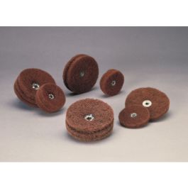 Standard Abrasives™ Buff and Blend Circle Buff GP 724296, 5 in x 3 Ply x 1/4-20 A MED, 25 ea/Case