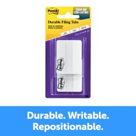 Post-it® Durable Tabs 686F-50WH, 2 in. x 1.5 in. (50,8 mm x 38 mm) White 24pk/cs