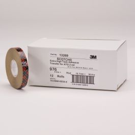 Scotch® ATG Adhesive Transfer Tape 976, Clear, 1/4 in x 60 yd, 2 mil, (12 Roll/Carton) 72 Roll/Case