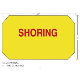 3M™ Diamond Grade™ Damage Control Sign 3MN046DG, "SHORING", 10 in x 6 in, 10/Package
