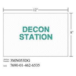 3M™ Diamond Grade™ Damage Control Sign 3MN053DG, "DECON STA", 12 in x 8 in, 10/Package
