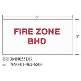 3M™ Diamond Grade™ Damage Control Sign 3MN055DG, "FIR ZON BHD", 6 in x 3 in, 10/Package