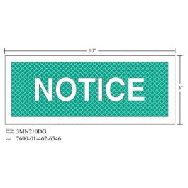 3M™ Diamond Grade™ Safety Sign 3MN210DG, "NOTICE", 10 in x 3 in, 10/Package