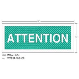 3M™ Diamond Grade™ Safety Sign 3MN212DG, "ATTENTION", 10 in x 3 in, 10/Package