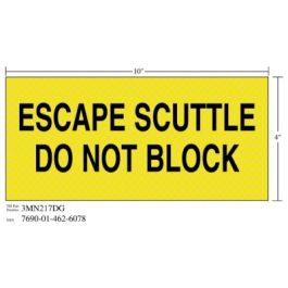 3M™ Diamond Grade™ Safety Sign 3MN217DG, "ESCAPE…BLOCK", 10 in x 4 in, 10/Package