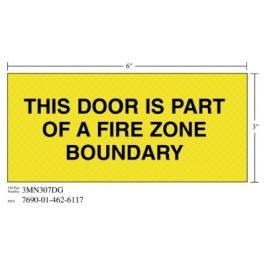 3M™ Diamond Grade™ Fire Fighting Sign 3MN307DG, "THIS…BOUNDARY", 7 in x 3 in, 10/Package