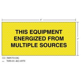 3M™ Diamond Grade™ Electrical Sign 3MN701DG, "THIS…SOURCE", 7 in x 3 in, 10/Package
