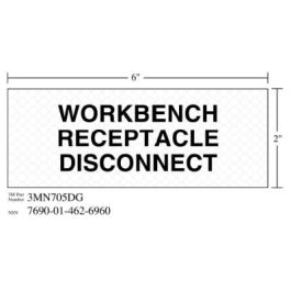 3M™ Diamond Grade™ Electrical Sign 3MN705DG, "WRKBNCH…DISCONECT", 5 in x 2 in, 10/Package
