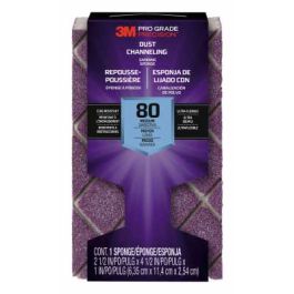 3M™ Pro Grade Precision™ Dust Channeling Block Sanding Sponge 80 grit Medium, 2501TRI-80M-CH, 4.5 x 2.5 x 1in, 12/cs