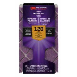 3M™ Pro Grade Precision™ Dust Channeling Block Sanding Sponge 120 grit Fine, 2502TRI-120-CH, 4.5 in x 2.5 in x 1 in, 12/cs