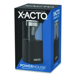Model 1799 Powerhouse Office Electric Pencil Sharpener, AC-Powered, 3 x 3 x 7, Black/Silver/Smoke