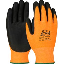 Hi-Vis Seamless Knit HPPE Blended Glove with Polyurethane Coated Palm & Fingers, Hi-Vis Orange, 2XL 703COPB/XXL