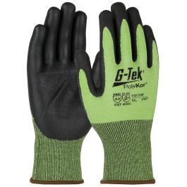 Hi-Vis Seamless Knit HPPE Blended Glove with Nitrile Foam Coated Grip on Palm & Fingers, Hi-Vis Green, 2XL 705CGNF/2XL