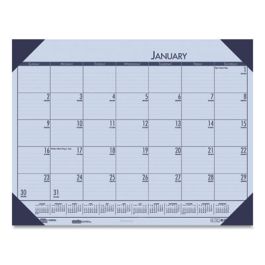 EcoTones Recycled Monthly Desk Pad Calendar, 22 x 17, Sunset Orchid Sheets, Cordovan Corners, 12-Month (Jan to Dec): 2025