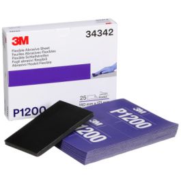 3M™ Hookit™ Flexible Abrasive Sheet, 34342, P1200, 5.5 in x 6.8 in, 25 sheets per carton, 5 cartons per case