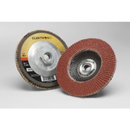 3M™ Cubitron™ II Flap Disc 967A, 80+, T29 Quick Change, 4-1/2 in x 5/8"-11, 10 ea/Case
