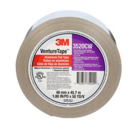 3M™ Venture Tape™ Aluminum Foil Tape 3520CW, Silver, 48 mm x 45.7 m, 3.7 mil, 24 Rolls/Case