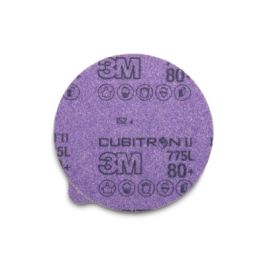 3M™ Cubitron™ II Stikit™ Film Disc 775L, 80+, 6 in x NH, Linered w/Tab, Die 600Z, 50/Carton, 250 ea/Case
