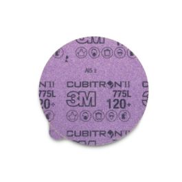 3M™ Cubitron™ II Stikit™ Film Disc 775L, 120+, 6 in x NH, Linered w/Tab, Die 600Z, 50/Carton, 250 ea/Case