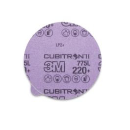 3M™ Cubitron™ II Stikit™ Film Disc 775L, 220+, 6 in x NH, Linered w/Tab, Die 600Z, 50/Carton, 250 ea/Case