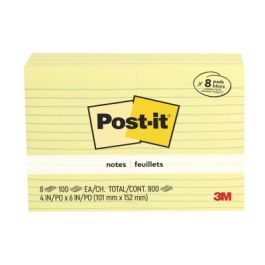 Post-it® Notes 660-8PK, 4 in x 6 in (101 mm x 152 mm), Lined